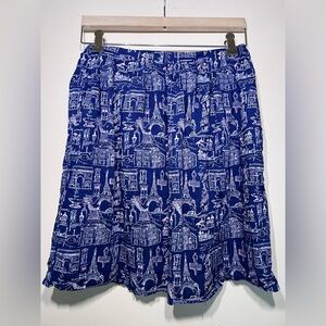 Penguin Parisian-print Pleated Skirt
